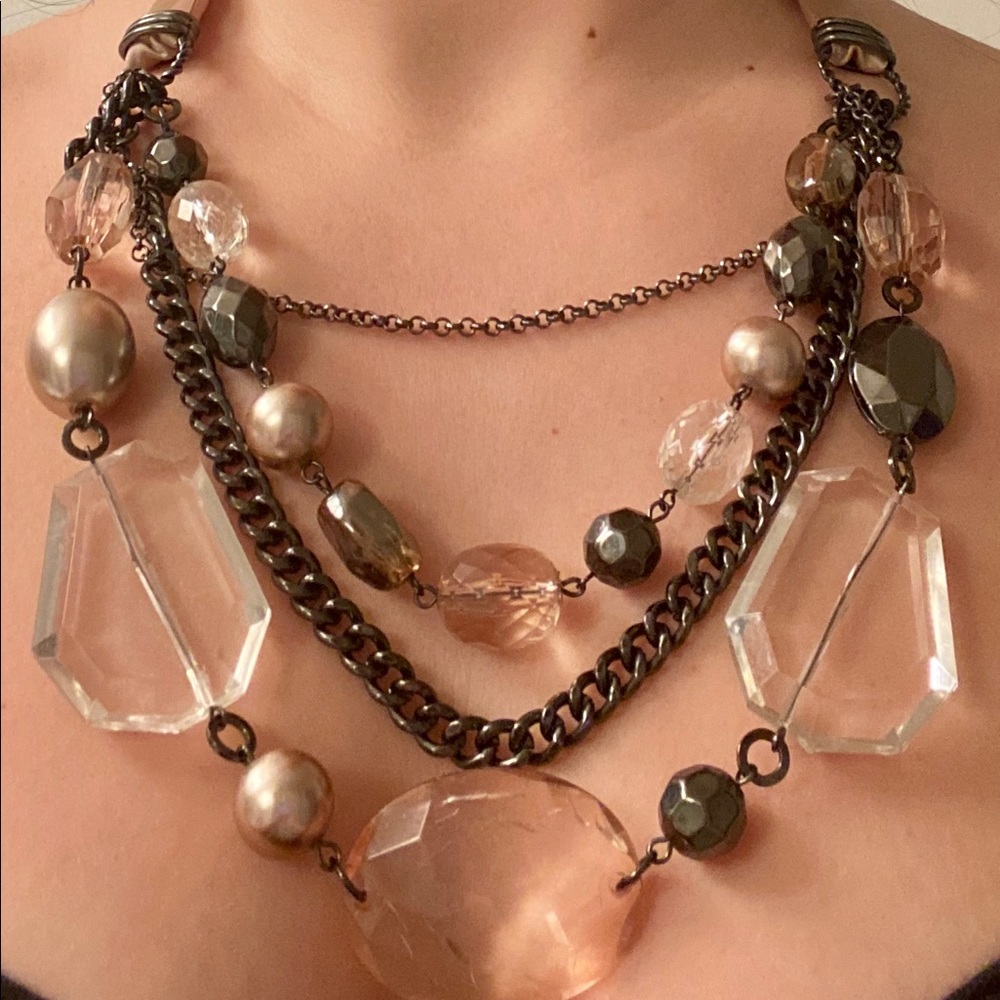 NY&CO multi layer beaded necklace